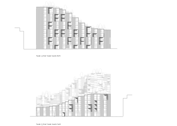 Ansichten Nord- und S�dfassade