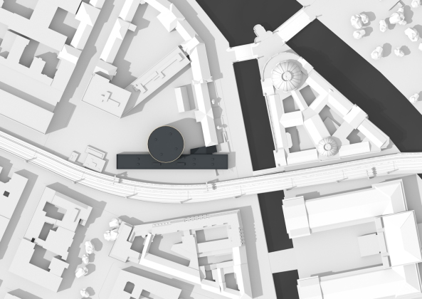 Pergamonmuseum. Das Panorama, Lageplan des Gebudes, Visualisierung 2018