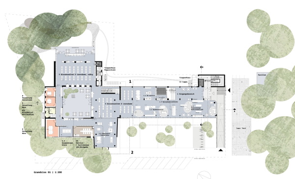 2. Preis, Erdgeschoss: NEW aus Dortmund mit Fordert Landschaftsarchitekten aus Essen und UKW Innenarchitekten aus Krefeld