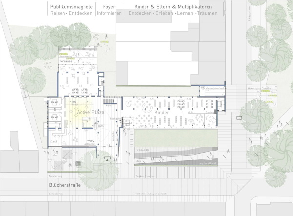 1. Preis, Erdgeschoss: Schrammel Architekten Stadtplaner mit LARS Project aus Augsburg
