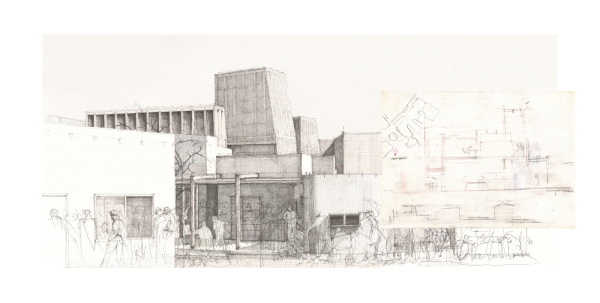 Shortlist Handzeichnung: Muneeb Ali Khan, Art Recording House, Tarusa, Russia: Elevations of Ambiguity, 2018