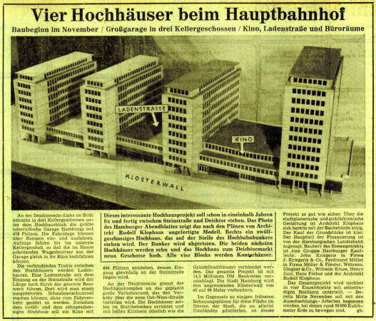 Zeitungsartikel, Seite 5 im Hamburger Abendblatt vom 30./31. Oktober 1954