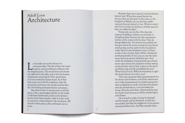 Vereinzelt waren die Bchlein auch einzelnen Texten und Autoren gewidmet wie hier Adolf Loos.