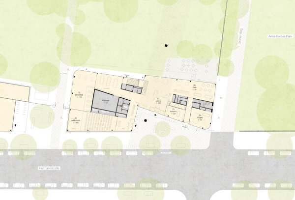 2. Preis: ARGE Klaus Block + Studiokubik, Grundriss Erdgeschoss