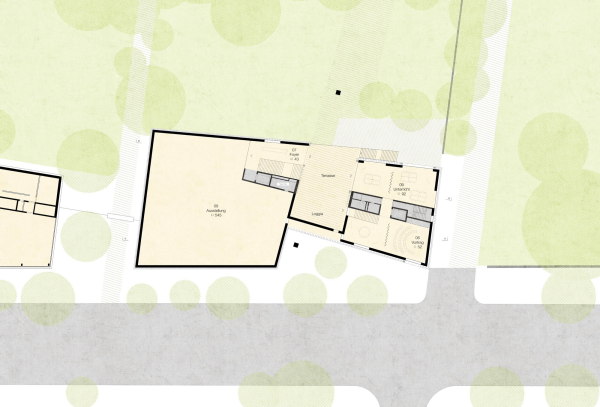 2. Preis: ARGE Klaus Block + Studiokubik, Grundriss 1. Obergeschoss