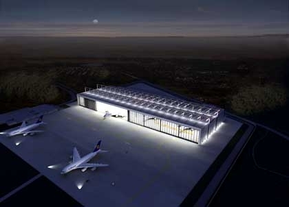 Baubeginn fr Gro-Hangar am Flughafen Frankfurt