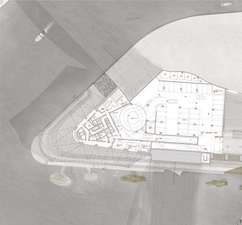 Ein 2. Preis: Entwurf von KSP J�rgen Engel Architekten (Frankfurt am Main) � 1. Untergeschoss