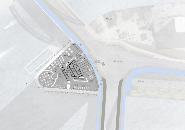 Ein 2. Preis: Entwurf von Hadi Teherani Architects (Hamburg)  Erdgeschoss