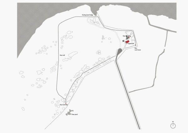 Detail des Areals mit den neu hinzugef�gten Bauten.