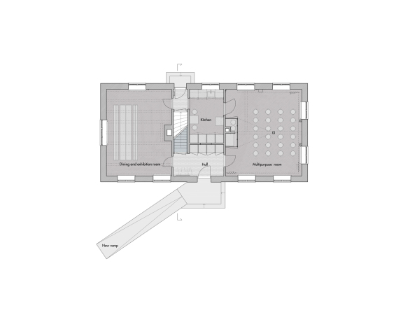 Grundriss des Erdgeschosses nach dem Umbau