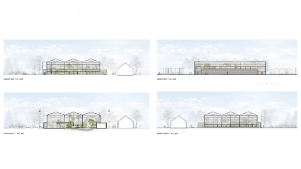 2. Preis: Hbotter + Strken Architekten, Schnitt und Ansicht