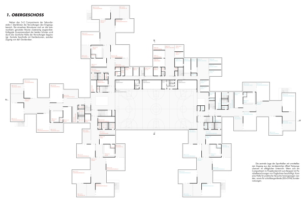 1. Preis: PPAG architects mit EGKK Landschaftsarchitektur, Grundriss 1. OG