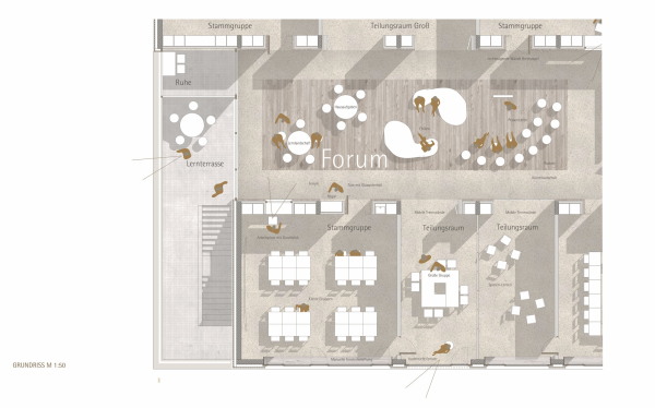 ein 3. Preis: Ackermann + Raff mit Planstatt Landschaftsarchitektur Johann Senner, Grundrissdetail Compartment
