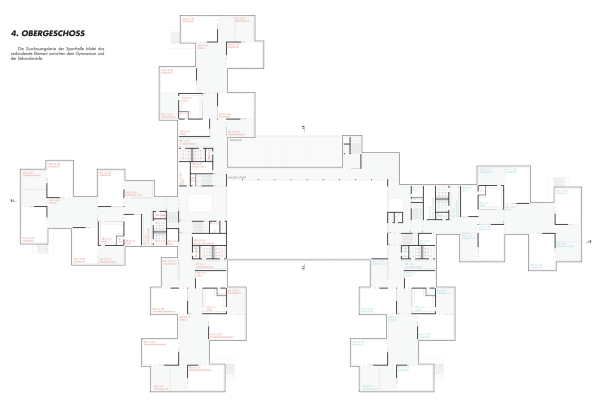 1. Preis: PPAG architects mit EGKK Landschaftsarchitektur, Grundriss 4. OG