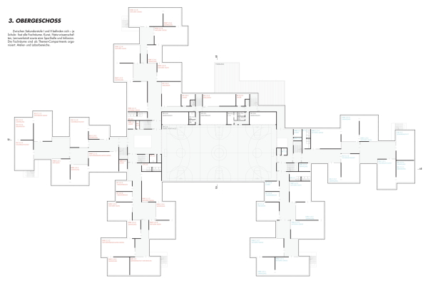 1. Preis: PPAG architects mit EGKK Landschaftsarchitektur, Grundriss 3. OG