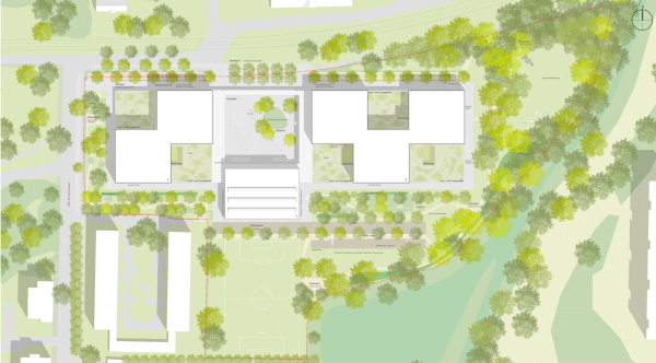 ein 3. Preis: (se)arch architekten und Kubus 360 mit Sima | Beer, Lageplan