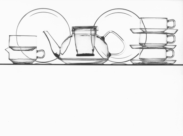 Teeservice 5000, Entwurf: Ilse Decho, 1962; Hersteller: VEB Jenaer Glaswerk + Schott Gen., Jena