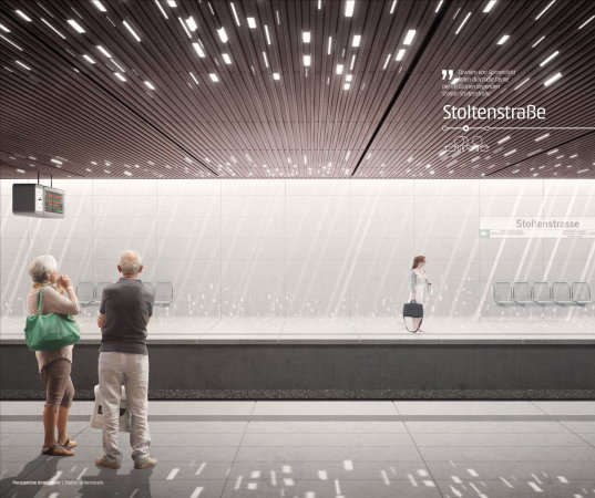 3. Preis: ARGE blauraum Architekten mit Gottlieb Paludan Architects, Haltestelle Stoltenstra�e