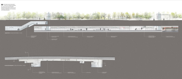 3. Preis: ARGE blauraum Architekten mit Gottlieb Paludan Architects, Haltestelle Horner Rennbahn I