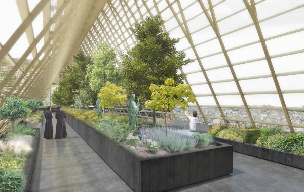 Eine Art Botanischer Garten sollte im Glashaus sein, Vorschlag von Studio NAB