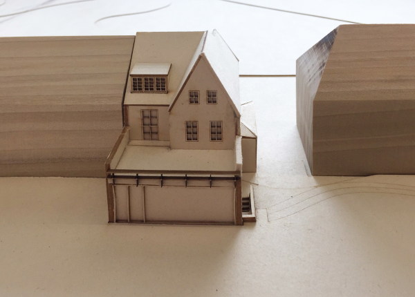 Modell des Hauses Henke in Essen/ Ansicht 2; Modell von Natascha Glamocak und Aischa Baaske; Foto: Aischa Baaske