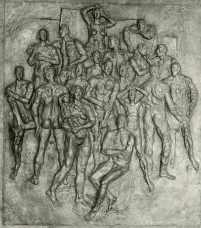 Relief �Lob des Kommunismus� (Ausschnitt), Jo Jastram, 1973-1976. � Leibnitz-Institut f�r Raumbezogene Sozialforschung (IRS) e.V. / Bruno Flierl