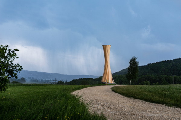 Station 7: Das Remstal als Heimat herausragender Ingenieure soll der experimentelle Holzturm in Urbach symbolisieren.