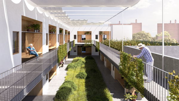 Madrid: Mercado Habitado II, Umnutzung eines Marktgebudes, Mischnutzung Wohnen und Gewerbe