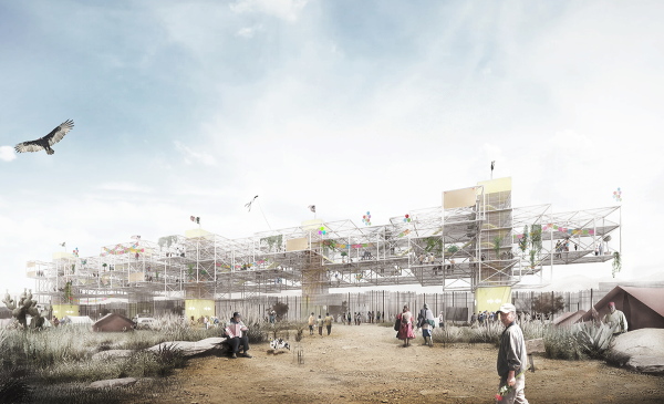 Lobende Erwhnung: Bi-National Community Skyscraper von Charles Tzu Wei Chiang, Alejandro Moreno Guerrero