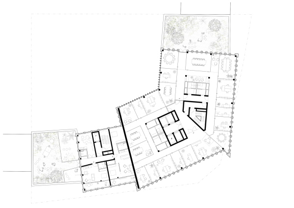 1. Preis: Barkow Leibinger, Berlin, Grundriss 7. Obergeschoss