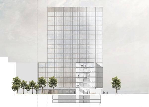 Ein 2. Preis: blauraum Architekten, Hamburg, Schnitt