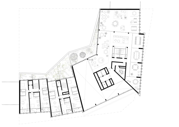 1. Preis: Barkow Leibinger, Berlin, Grundriss 1. Obergeschoss