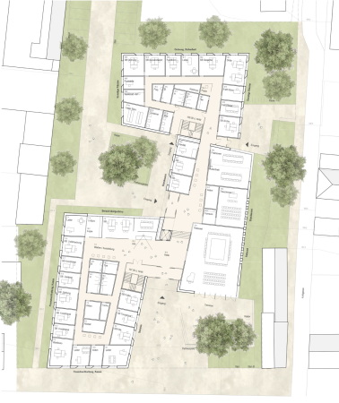 3. Preis: pussert kosch architekten mit Rehwaldt Landschaftsarchitekten (beide Dresden), Grundriss EG