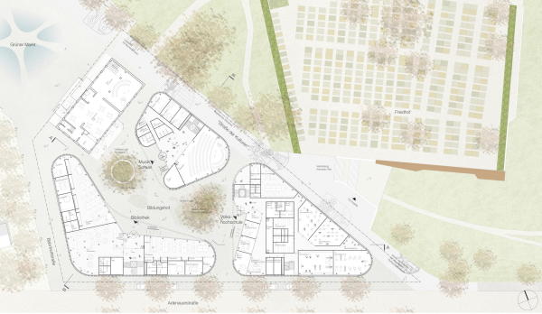 1. Preis: Auer Weber (Mnchen) + Grabner Huber Lipp Landschaftsarchitekten (Freising)