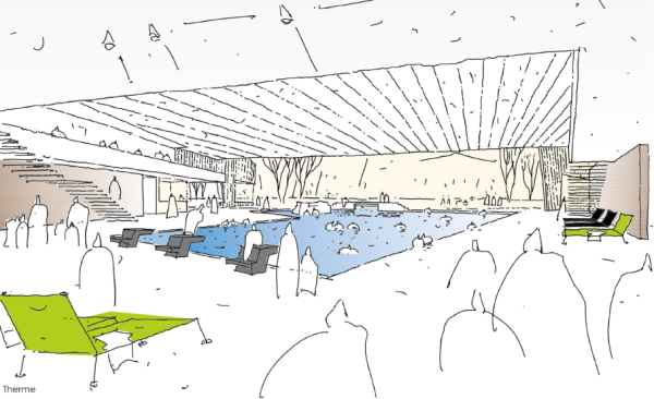 Ein 1. Preis: L�hle Neubauer Architekten (Augsburg) - Visualisierung Therme