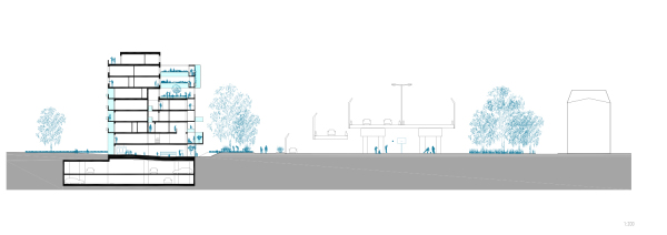 Schnitt Riegel mit Autobahn
