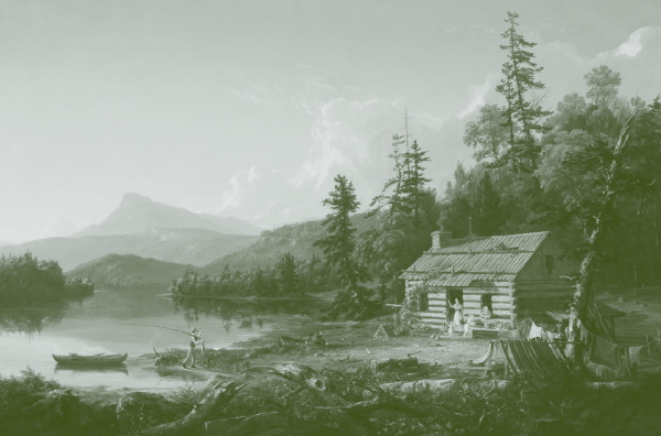 Einsamkeitsphantasie  la cabinporn war auch schon vor 170 Jahren beliebt: Thomas Cole, Home in the woods, 1847