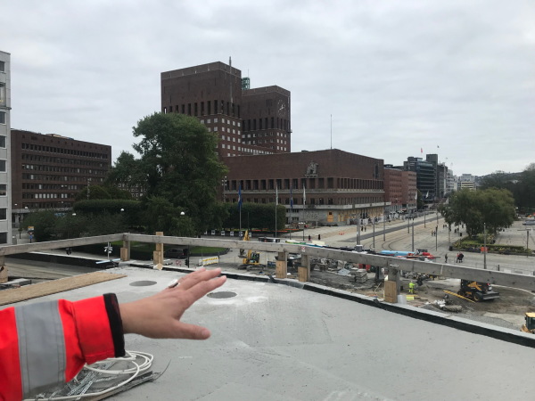 Herbst 2019. Blick zum Rathaus von Oslo