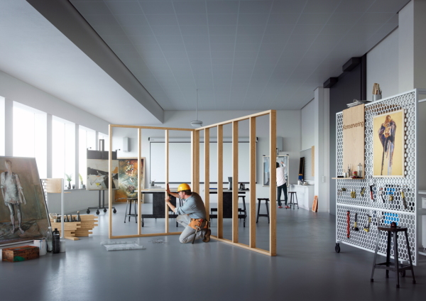 Visualisierung Werkstatt an der Nordfassade