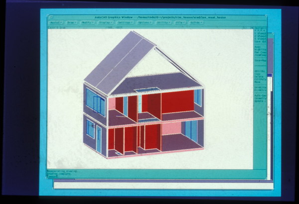 Screenshot eines Hauses, das von einem Studenten im Rahmen eines CAAD-Seminars an der TUM digital gebaut wurde.