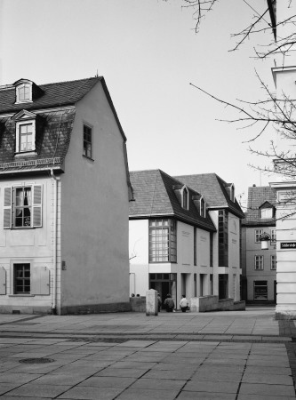 das Schillermuseum in Weimar, Blick von der Schillerstrae, 1988