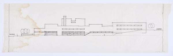Gustav Peichl, Atriumschule in der Krim, Ansicht des Gesamtgeb�udes, Wien-D�bling, 1961�1962