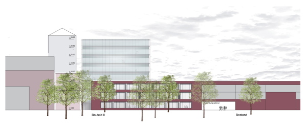 2. Preis: ARGE mtp architekten, Frankfurt/Main, Sinning Architekten Darmstadt, mit Sommerlad Haase Kuhli Landschaftsarchitekten, Gie�en