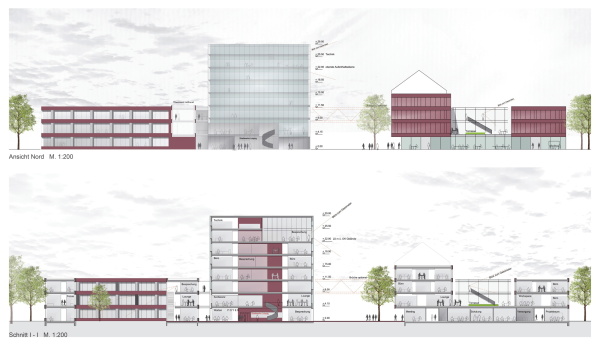 2. Preis: ARGE mtp architekten, Frankfurt/Main, Sinning Architekten Darmstadt, mit Sommerlad Haase Kuhli Landschaftsarchitekten, Gie�en