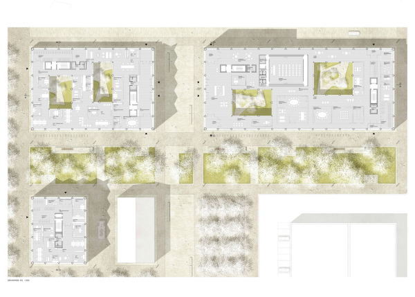 3. Preis: Max Dudler mit Planorama Landschaftsarchitektur, beide Berlin