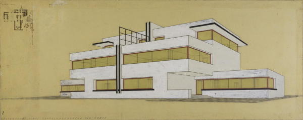 Entwurfzeichnung eines Hauses für Ärzte von Carl Fieger, undatiert, um 1924