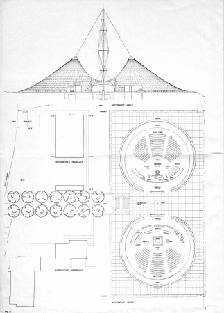 Entwurf für eine Doppelkirche in Langendorf, 1967