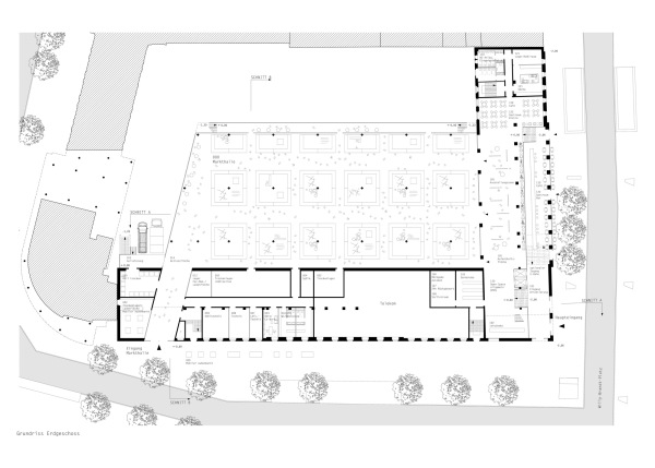 Eine Anerkennung: Atelier Lohrer, Grundriss Erdgeschoss