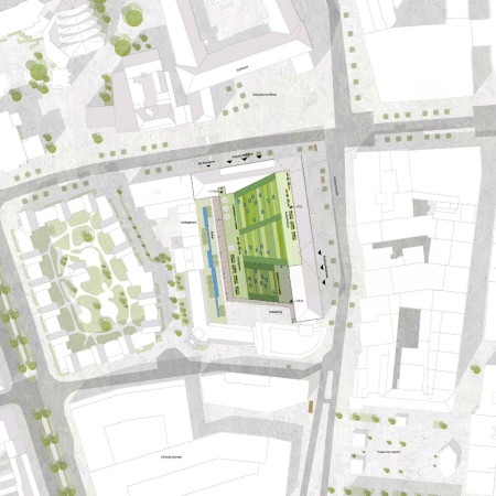 1. Preis: Cross Architecture, Aachen, Lageplan