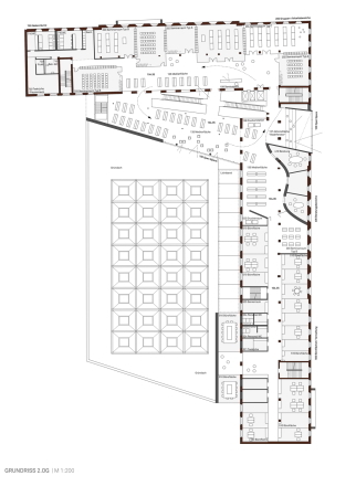 3. Preis: dreibund architekten, Grundriss 2. Obergeschoss